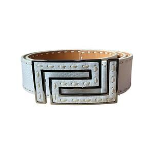 931. Versace White Leather Belt